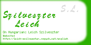 szilveszter leich business card